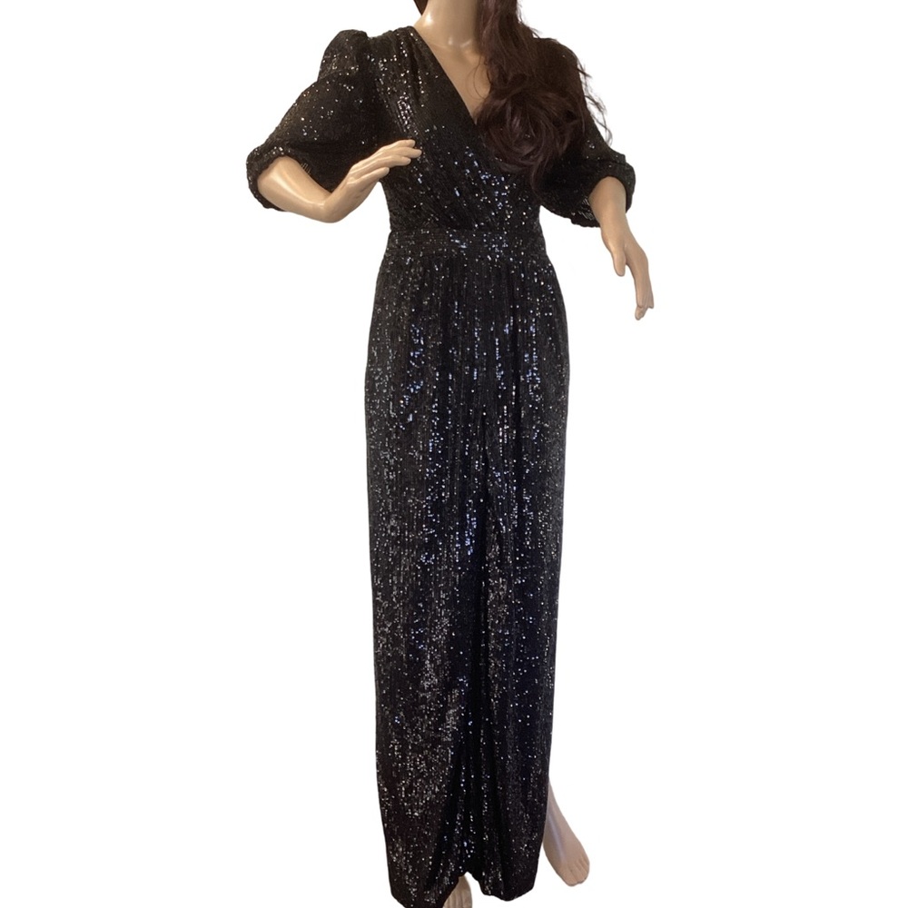 Elegant Black Sequin Jumpsuit